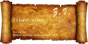 Zilahi Vidor névjegykártya